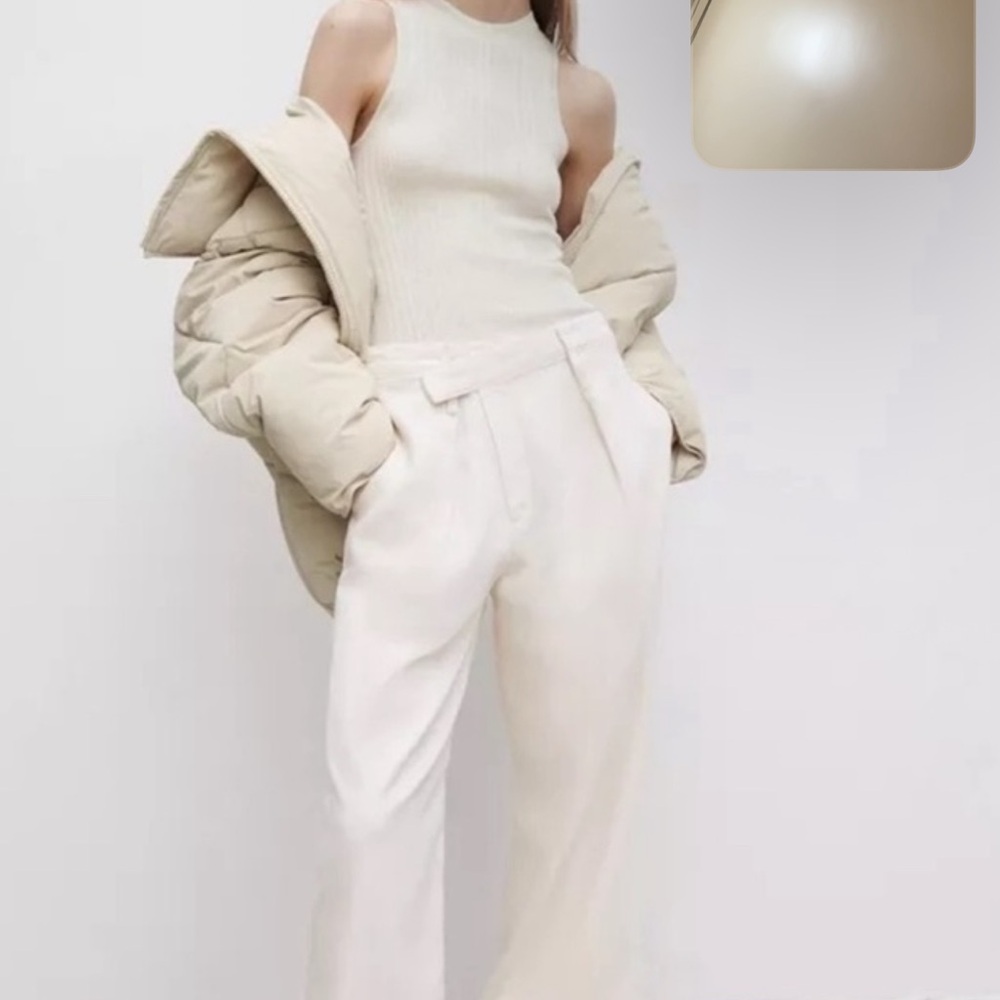 Zara Cream Asymmetrical Jeans - Size 2